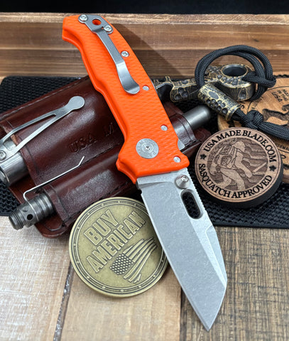 Demko AD20 Compact Batwing Magnacut Blade with Shark Lock and Orange G10