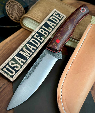 Fiddleback Forge Ladyfinger PB&J Burlap with Black Liners-red and white pin stripe A2
