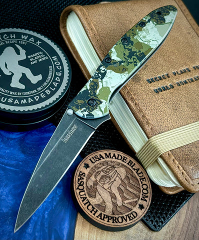 NEW Kershaw Leek Kings CAMO Handles with 14C28N Blackwash Blade