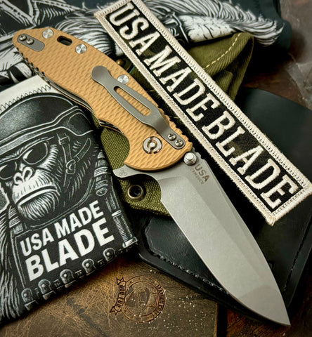 Hinderer XM-18 3.5 Liner Lock Spanto Working Finish Ti Liners Coyote G10 Working Finish 20CV Blade