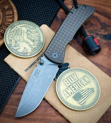 McNees Knives Mac-2 3.0" (GEN-2) Atomic Bronze Frag Ti Stonewashed Magnacut Hollow Ground Blade Stonewashed Ti Hardware - USA MB