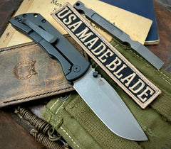 McNees Knives Mac-2 3.5" Blackout Squatch Ti Stonewashed Blade