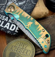 Spartan Blades Harsey Folder 3.25" Sasquatch at Sunset Special Edition with Chad Nichols Dam
