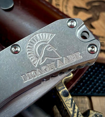 Freeman 451 Button Lock Flipper Molan Labe Stonewashed Ti Magnacut Blade 2.0