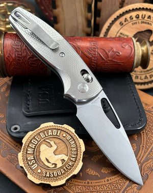 Three Rivers Manufacturing (TRM) Bulldog Rev. B with 3D Lizard Skin Titanium, River-LOK (Axis Lock), and Magnacut Steel - USA MB