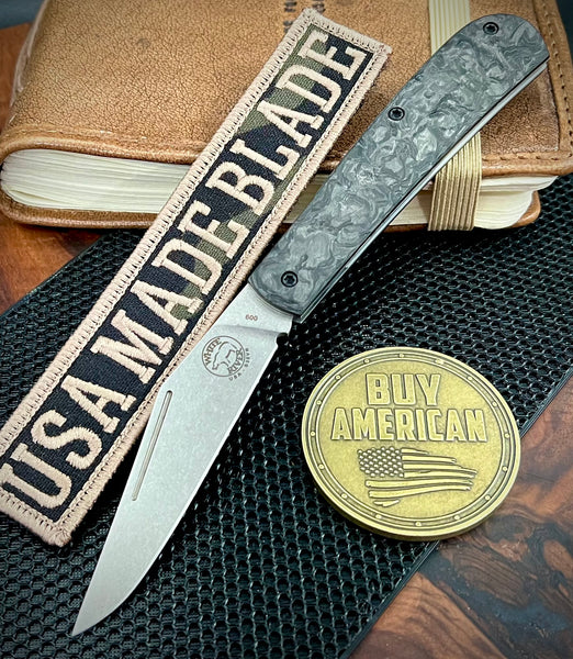 White River Knives Trailhead Trapper Slip Joint with S35VN Steel and Carbon Fiber Burl Handles