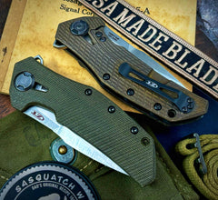 ZT0308CF Bronze Anodized Ti Factory Special Series Satin Ground M390 Blade, OD Micarta LMF Scale