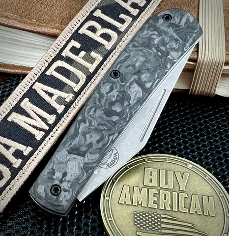 White River Knives Trailhead Trapper Slip Joint with S35VN Steel and Carbon Fiber Burl Handles