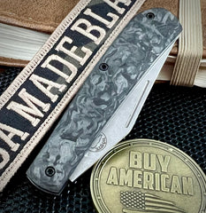 White River Knives Trailhead Trapper Slip Joint with S35VN Steel and Carbon Fiber Burl Handles