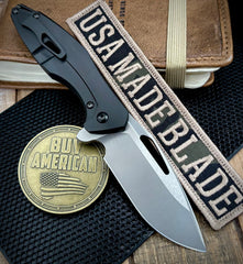 Koenig Mini Arius Exclusive Flipper Black DLC Ti SW Polished Flats M390 Blade