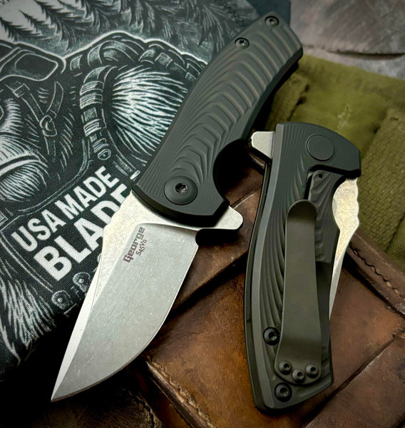 Les George ESV Flipper Black DLC Morph Ti & S45VN Blade EXCLUSIVE