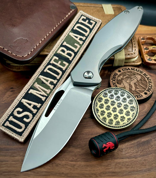 Koenig Arius Non-Flipper Plain Ti Burnished Blade with Polished Flats M390 AR2111111