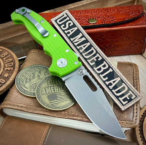 Demko Knives AD20 Slim Clip Point Neon Green G10 in Magnacut - USA MB