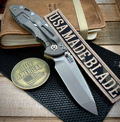Non-Flipper Hinderer XM-18 3.25 Spanto OD Green G10 Working Finish Ti and Stonewashed Magnacut Blade - USA MB