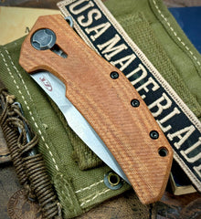 Zero Tolerance ZT0308 with Natural Canvas Micarta LMF Scale