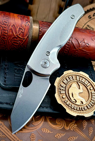 Three Rivers Manufacturing (TRM) Holier Nerd Liner Lock with 3D Titanium and Magnacut Steel