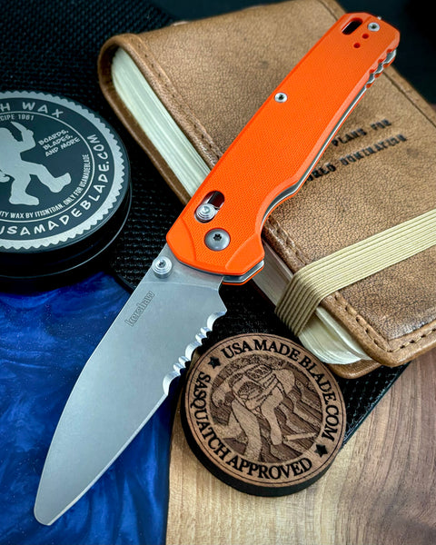 NEW Kershaw Bel Air XL-EMT 6110EMTORG Magnacut Blade with Duralock-Orange G10 Handles and Glass Breaker