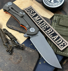 Project X Orange G10 Battle Bronze Ti with Working Finish S45 Clip Point Blade