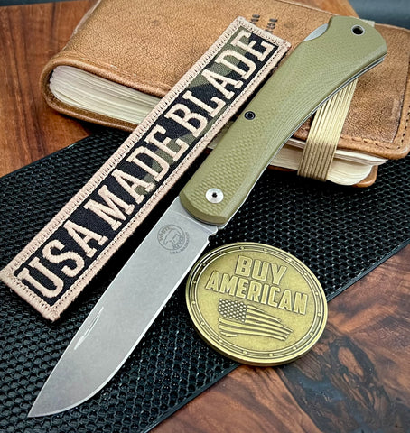 White River Knives Mudbug Lockback with Magnacut Blade and OD Green Textured Handles