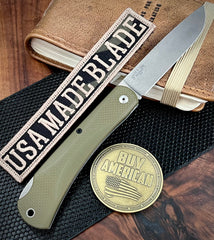 White River Knives Mudbug Lockback with Magnacut Blade and OD Green Textured Handles
