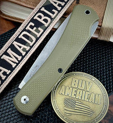White River Knives Mudbug Lockback with Magnacut Blade and OD Green Textured Handles
