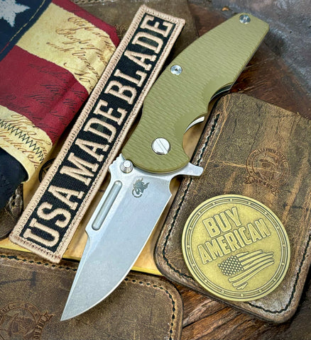 Hinderer Jurassic Slip Point OD G10 Stonewashed Ti Magnacut Stonewashed Blade - USA MB