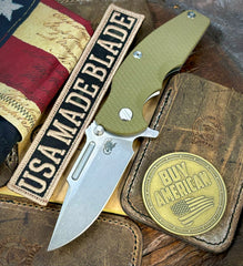 Hinderer Jurassic Slip Point OD G10 Stonewashed Ti Magnacut Stonewashed Blade - USA MB