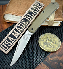 White River Knives Trailhead Trapper Slip Joint with S35VN Steel and OD Green Micarta Handles