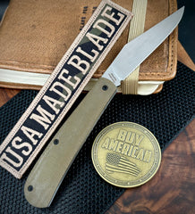 White River Knives Trailhead Trapper Slip Joint with S35VN Steel and OD Green Micarta Handles