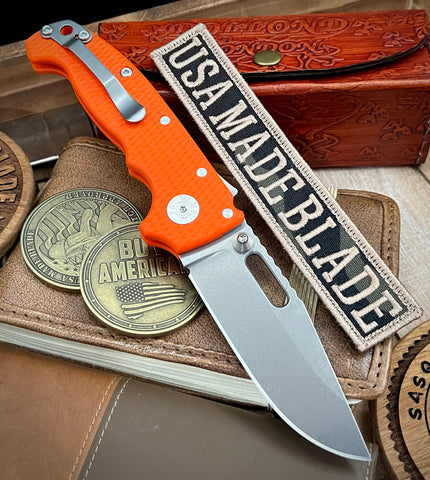 Demko Knives AD20 Slim Clip Point Orange G10 in Magnacut - USA MB