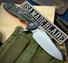 Hinderer XM-18 3.5 Sheepsfoot Battle Bronze Ti Orange G10 Stonewashed S45VN