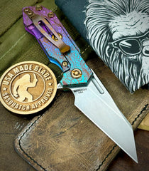 Paisley Fade Wharnie Hinderer Half Track Gen 2 Blue/Black G10 Anodized Ti Magnacut