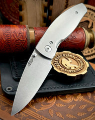 Three Rivers Manufacturing (TRM) Neutron 2 Liner Lock with 3D Pinstripe Titanium and 20CV Steel - USA MB