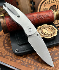 Three Rivers Manufacturing (TRM) Neutron 2 Liner Lock with 3D Pinstripe Titanium and 20CV Steel - USA MB