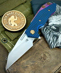 Paisley Fade Wharnie Hinderer Half Track Gen 2 Blue/Black G10 Anodized Ti Magnacut