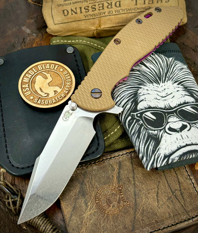 PB&J Anomascus Hinderer XM-24 Harpoon Spanto Coyote G10 Anodized Stonewashed Ti and S45VN Stonewashed Blade with Bronzed Out HW