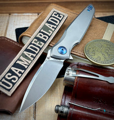 Spartan Blades Pandia Full Ti Flipper with Magnacut Blade and Blue Ti Hardware