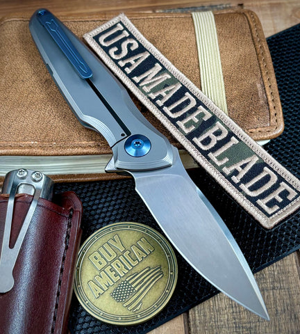Spartan Blades Pandia Full Ti Flipper with Magnacut Blade and Blue Ti Hardware