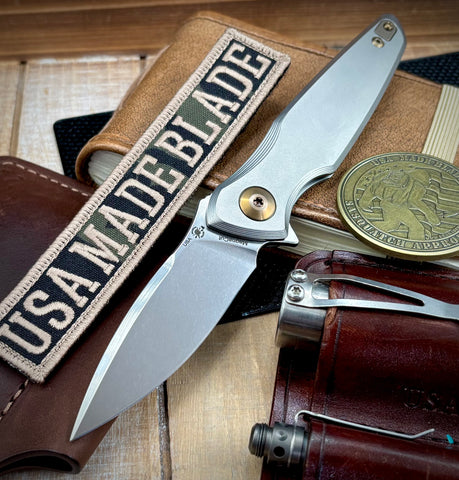 Spartan Blades Pandia Full Ti Flipper with Magnacut Blade and Bronze Ti Hardware