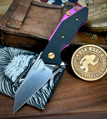 High Res Purple Wharnie Hinderer Half Track Gen 2 Black G10 Anodized Ti Magnacut Blade Bronzed Out HW