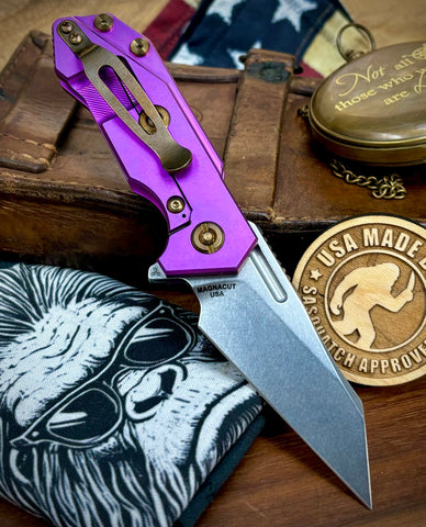 High Res Purple Wharnie Hinderer Half Track Gen 2 Black G10 Anodized Ti Magnacut Blade Bronzed Out HW - USA MB