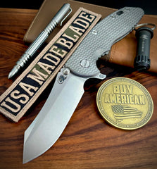 Ripple Full Ti Hinderer XM-18 3.5" Skinny Skinner Working Finish Ripple Ti  Magnacut Stonewashed Blade