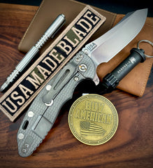 Ripple Full Ti Hinderer XM-18 3.5" Skinny Skinner Working Finish Ripple Ti  Magnacut Stonewashed Blade