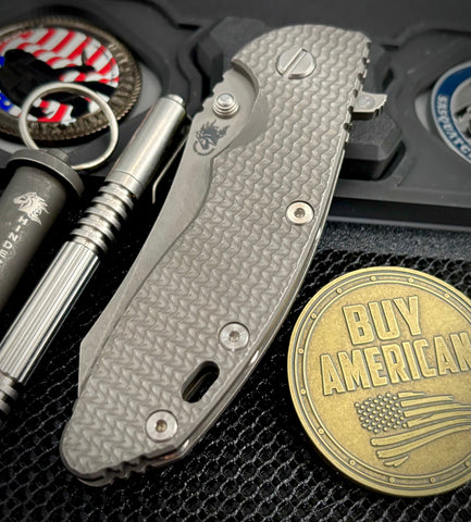 Ripple Full Ti Hinderer XM-18 3.5" Skinny Skinner Working Finish Ripple Ti  Magnacut Working Finish Blade