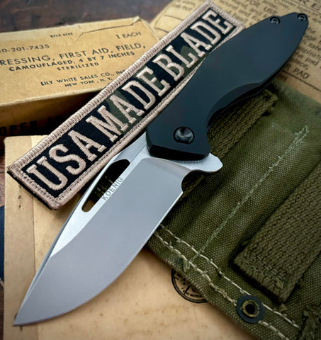 Arius Exclusive Flipper Black DLC Ti SW Polished Flats M390