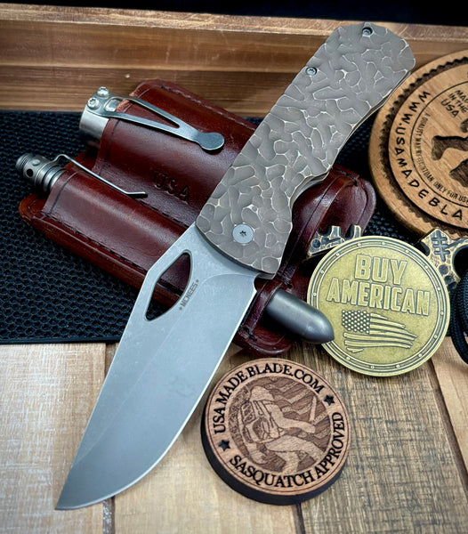 McNees Knives Dixon Atomic Bronze Rock Mill Ti with 3.75