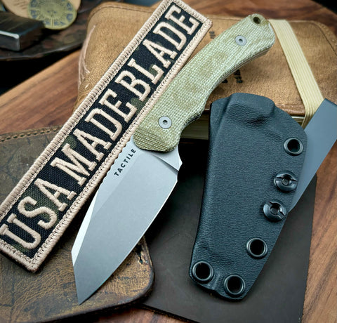 Tactile Knife Co. Redhawk with Tumbled Magnacut Blade, OD Micarta Handle, and Kydex Sheath