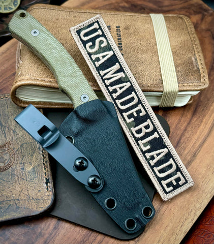 Tactile Knife Co. Redhawk with Tumbled Magnacut Blade, OD Micarta Handle, and Kydex Sheath