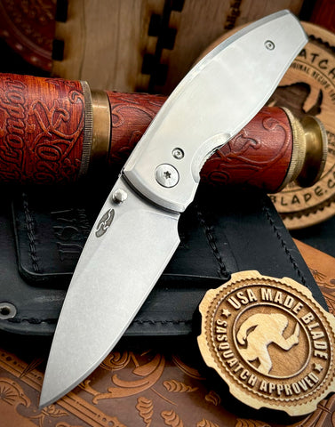 Three Rivers Manufacturing (TRM) Neutron 2 Liner Lock with 3D Satin Flat Smooth Titanium and 20CV Steel - USA MB