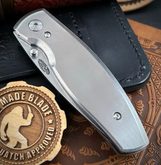 Three Rivers Manufacturing (TRM) Neutron 2 Liner Lock with 3D Satin Flat Smooth Titanium and 20CV Steel - USA MB